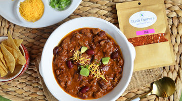 Beef Chili Recipe on table - Dash Dinners now Spicekick