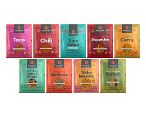 9 spice packets for meal kits from spicekick