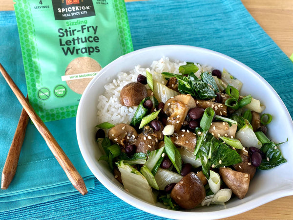 Black Bean Mushroom Bok Choy Stir Fry