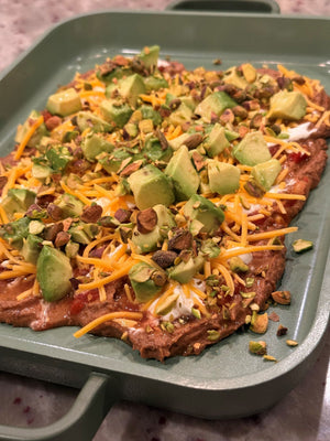 7 layer dip with black bean hummus