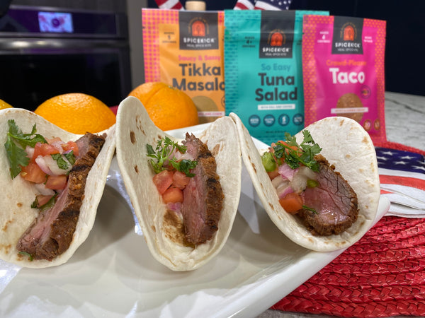 marinated, seasoned and grilled carne asada recipe