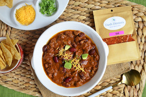 Beef Chili Recipe on table - Dash Dinners now Spicekick