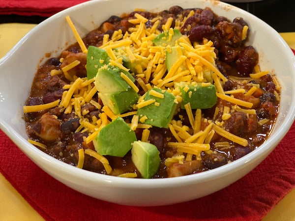 2-Bean Vegetarian Chili with Sweet Potato - Dash Dinners now spicekick