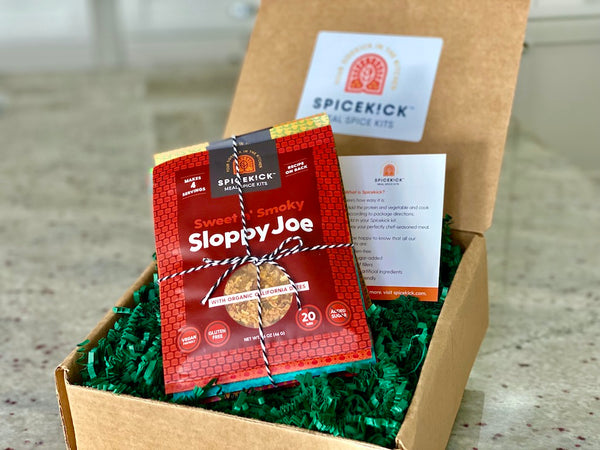 spice gift box with 4 packs of spicekick seasoning packets
